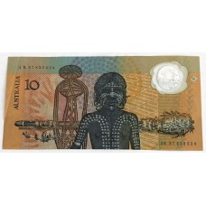 AUSTRALIA 1988 . TEN 10  DOLLARS BANKNOTE . FRASER/JOHNSTON . LAST PREFIX AB57